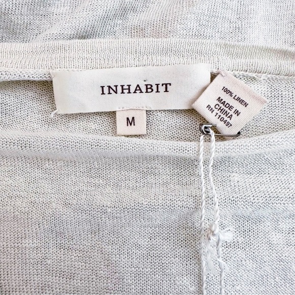 Inhabit Ivory Linen Button Henley Lightweight Top NWT. Size Medium - Picture 3 of 6